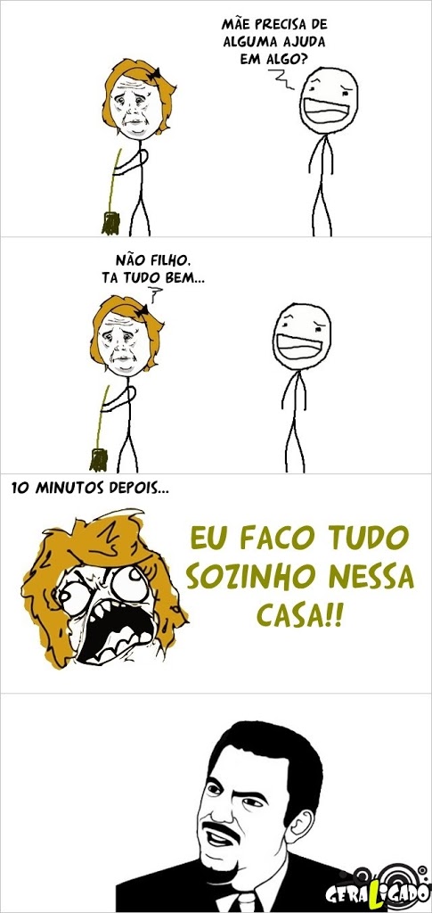 Querendo ajudar a mãe...