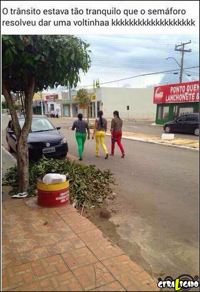 O transito estava tão tranquilo...