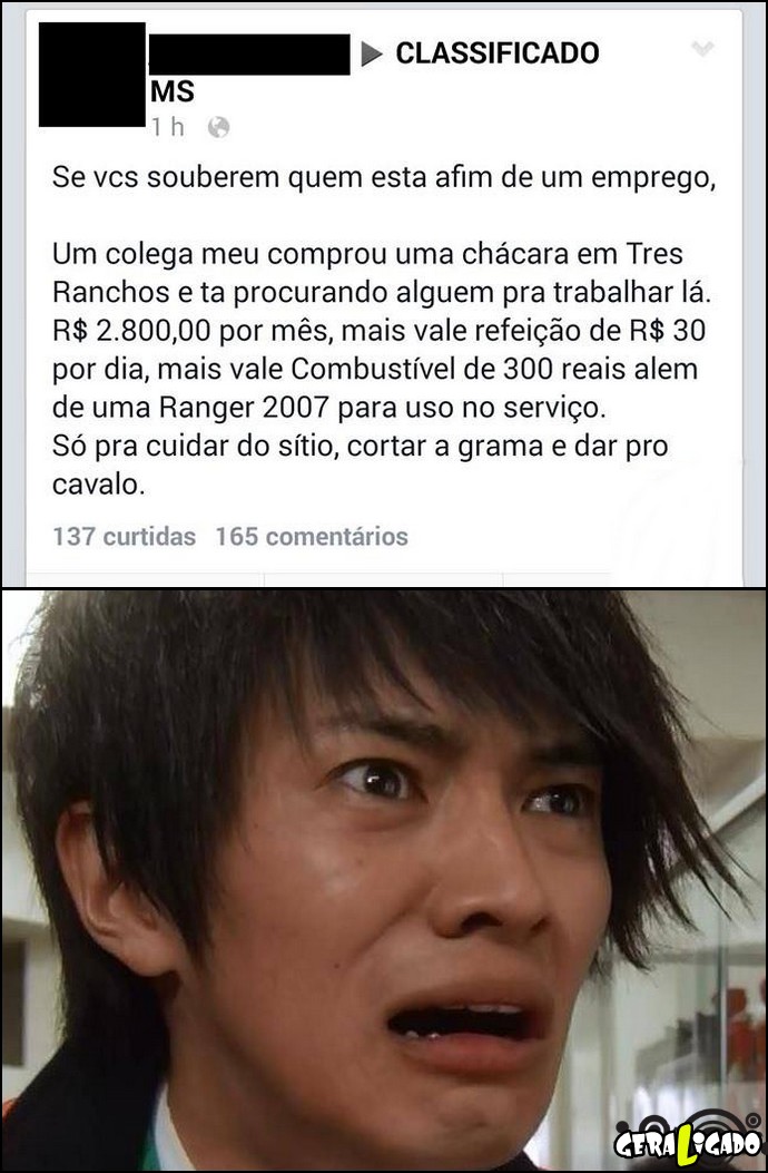 2 O emprego parece bom, exceto por um detalhe..