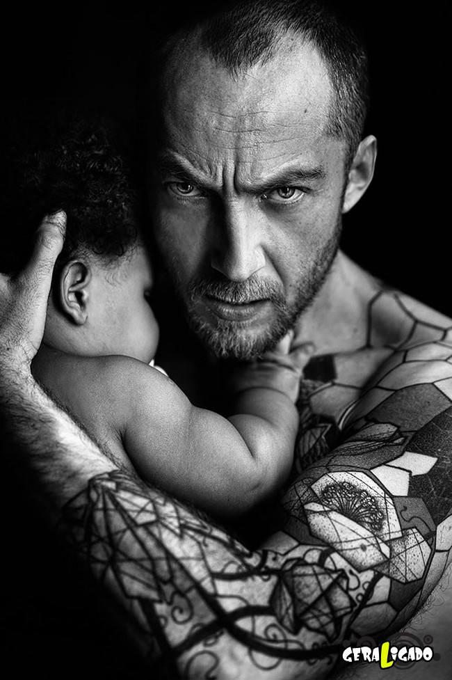 Imagens de lindos bebês com seus pais tatuados3