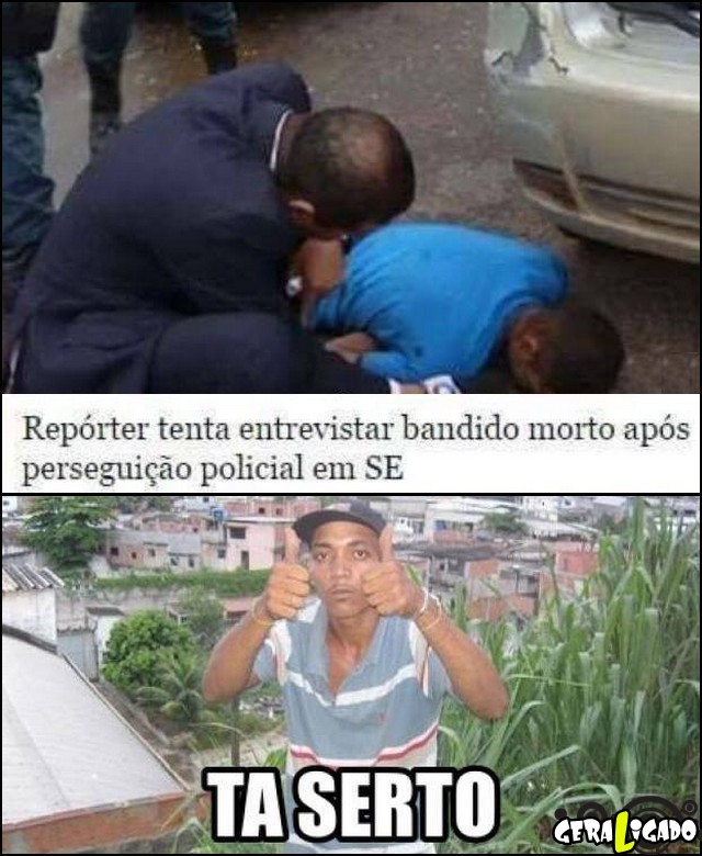 2 Reporter tenta entevistar bandido morto