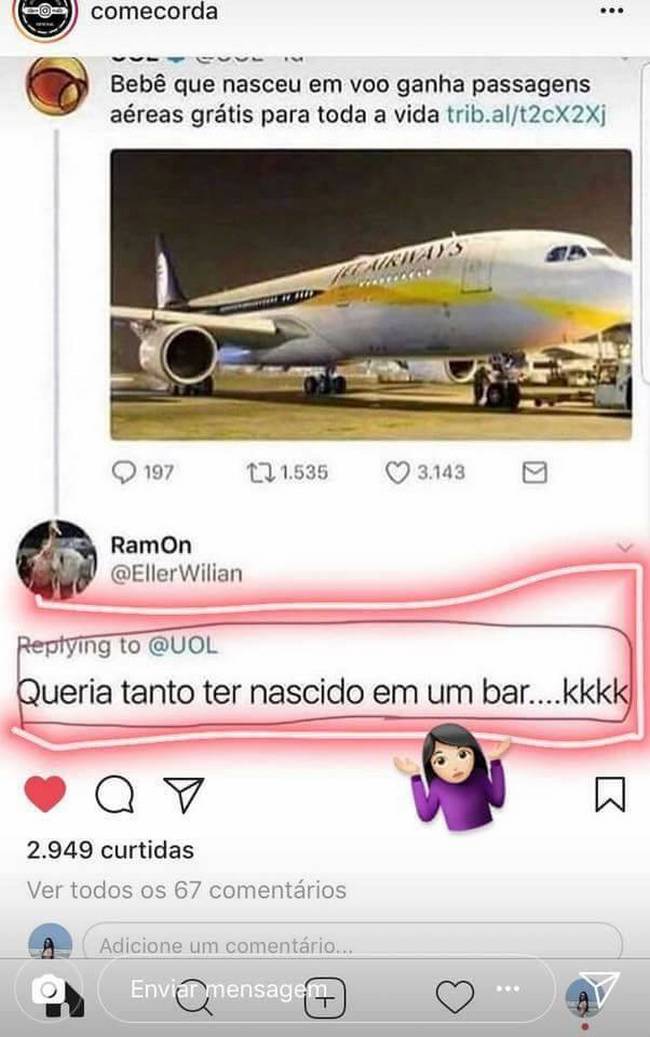 Queria ter nascido em um bar