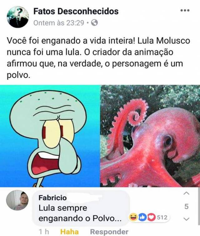 Lula sempre enganando o Polvo…