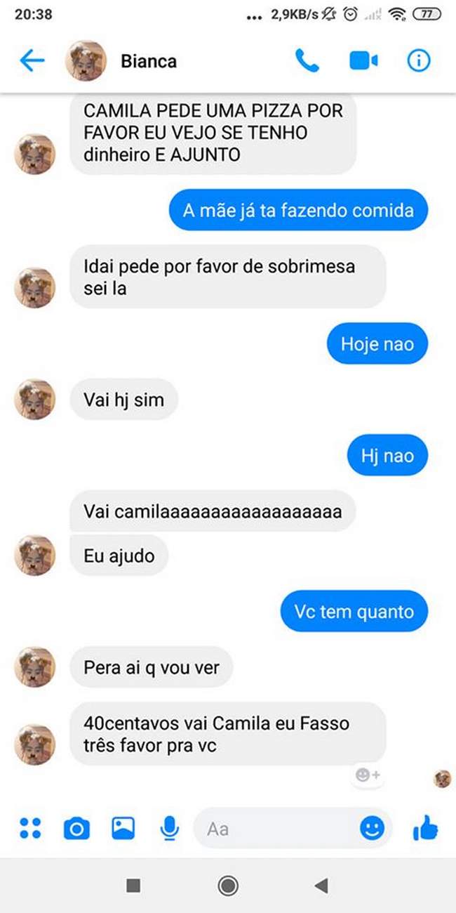 A irmã de vocês também é viciada em pizza