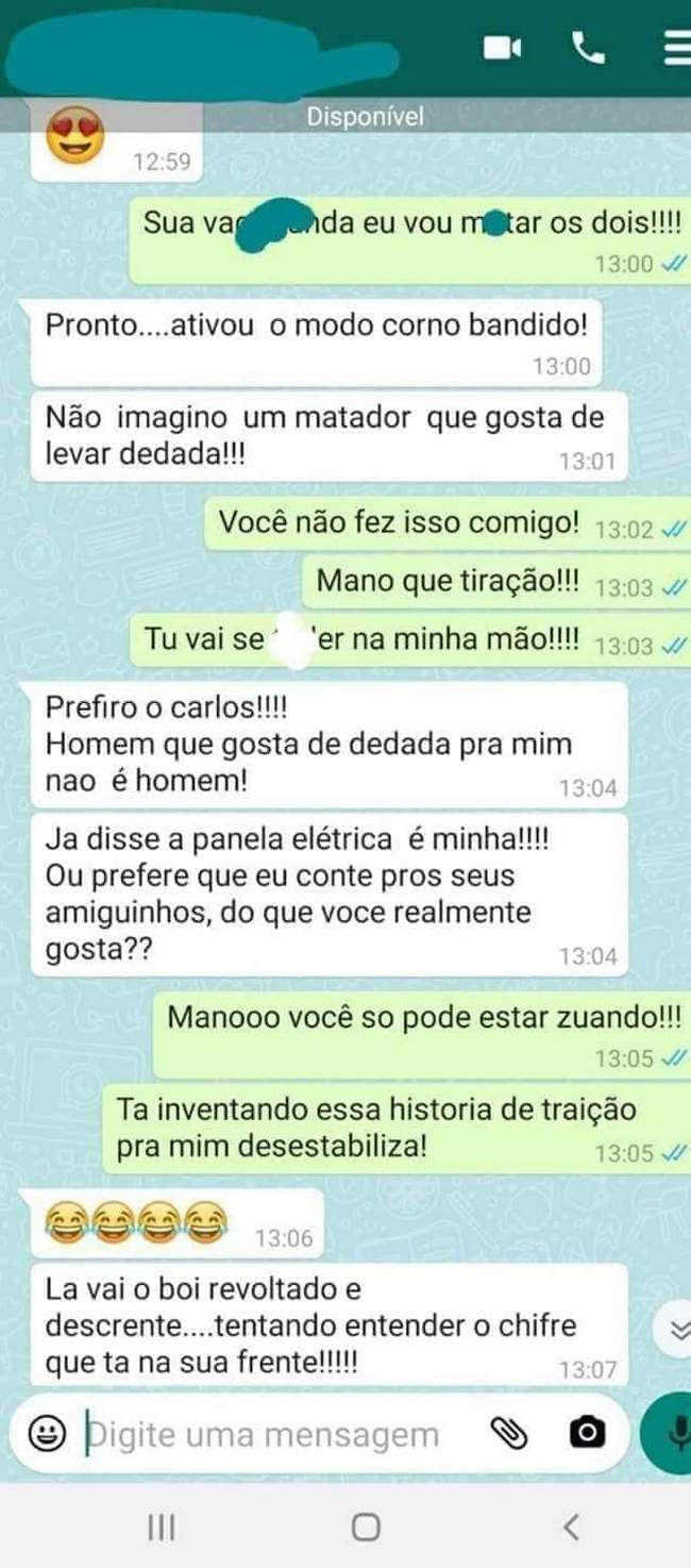 Será que contou para amigos dele que ele gosta de dedada…