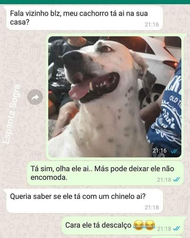 Cara ele esta descalço