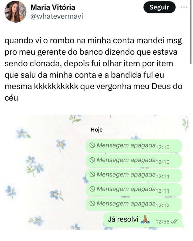 A bandida era eu mesma