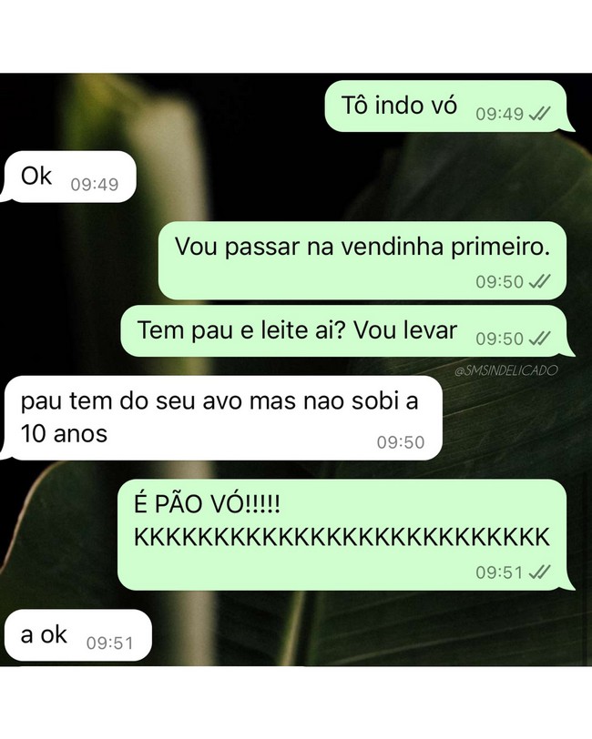 La vem a vovó decepcionada com a pipa do vovô